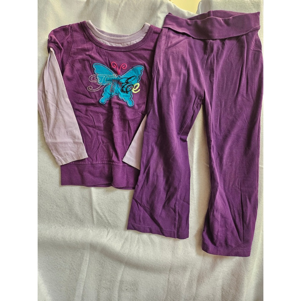 Garanimals Toddler Girls Purple Butterfly 2-Piece Top and Pants Set Size 4T